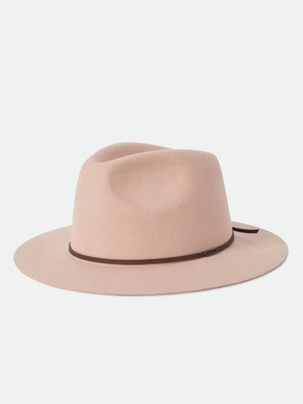 BRIXTON CLASSICS WESLEY FEDORA Wide-Brim blush Pink Felt women’s Fedora Hat NWOT